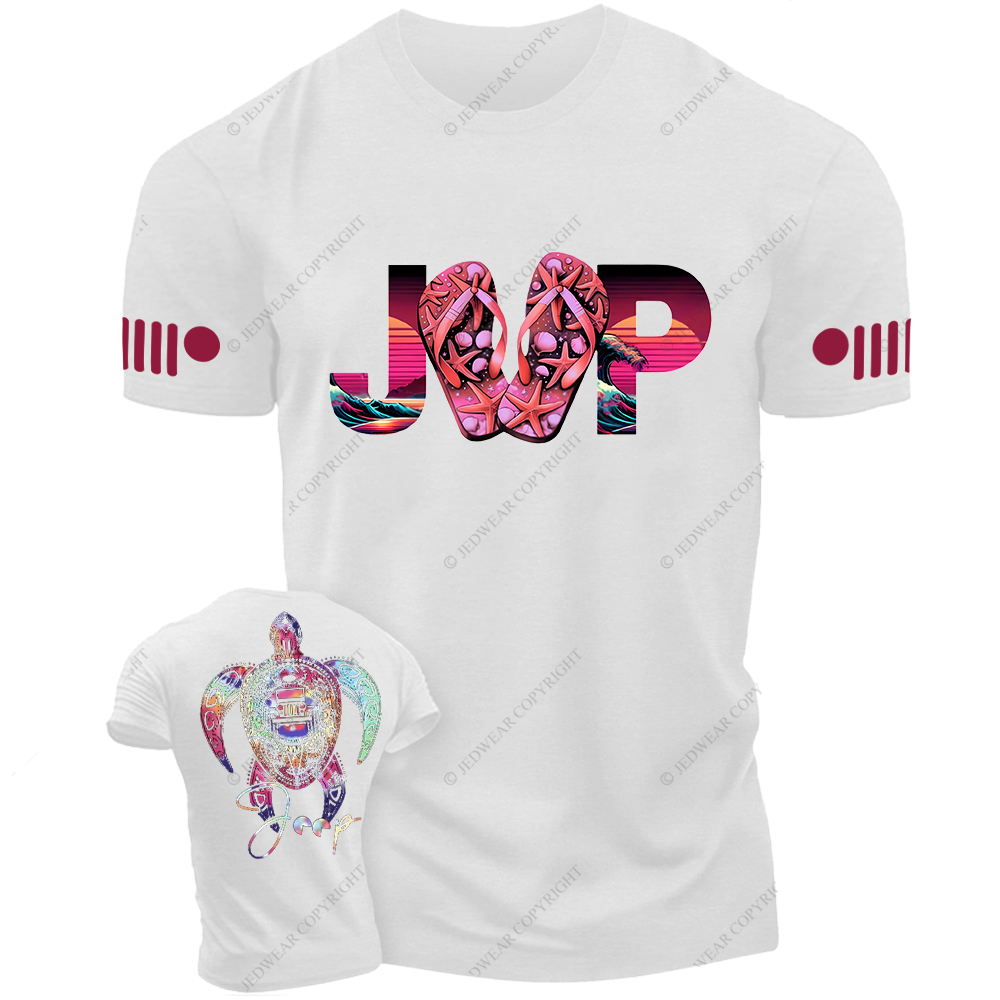 Colorful Summer Turtle Slippers Jp T-Shirt