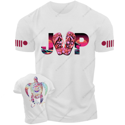 Colorful Summer Turtle Slippers Jp T-Shirt