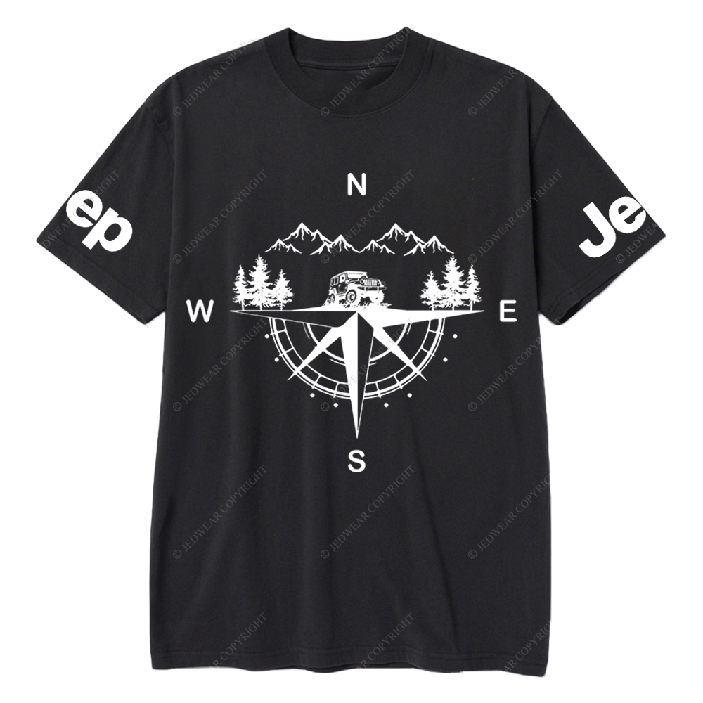 Compass Mountains And Trees Jp T-Shirt