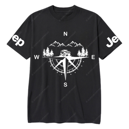 Compass Mountains And Trees Jp T-Shirt