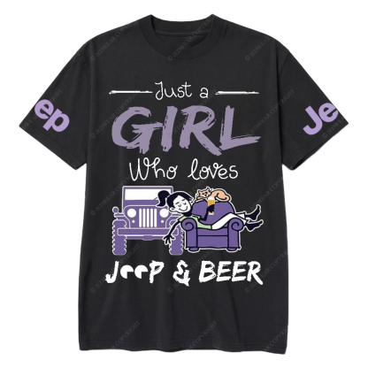 Just A Girl Who Loves Car And Beer Jp T-Shirt