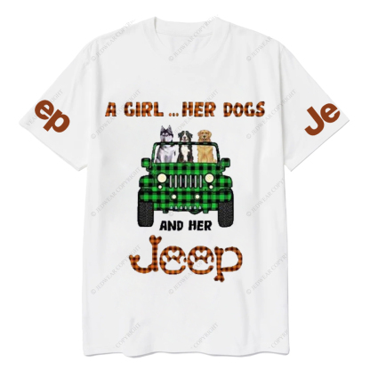 A Girl Her Dog And Her Car Jp T-Shirt