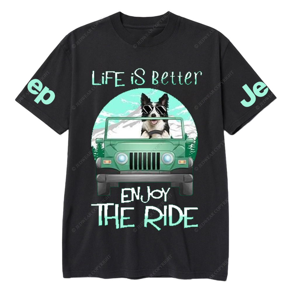 Husky Pet Dog Enjoy The Ride Life Is Better Jp T-Shirt