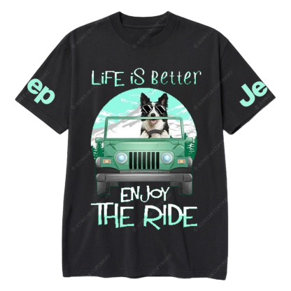 Husky Pet Dog Enjoy The Ride Life Is Better Jp T-Shirt