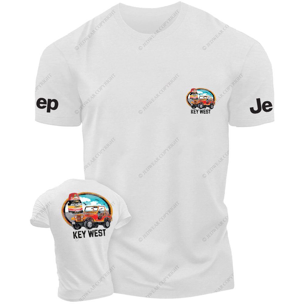 Hawaii Key West Four-wheeler On The Seaside Seagulls Blue Sky JP T-Shirt