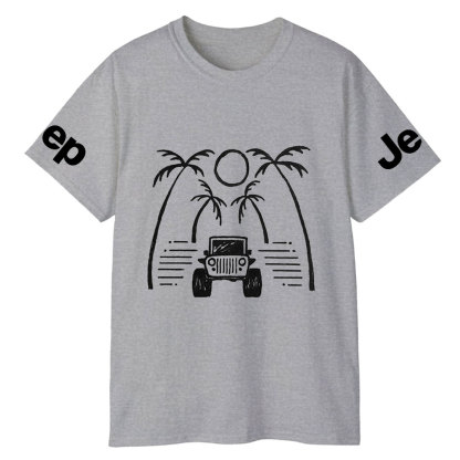 Jp Casual Palm Tree Hand-Painted Print T-shirt
