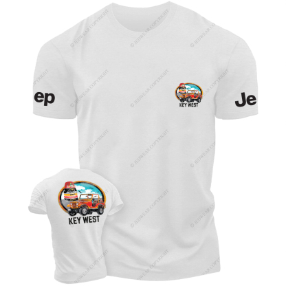 Hawaii Key West Four-wheeler On The Seaside Seagulls Blue Sky JP T-Shirt