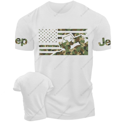 Willys  Camouflage Color American Flag Jp T-Shirt