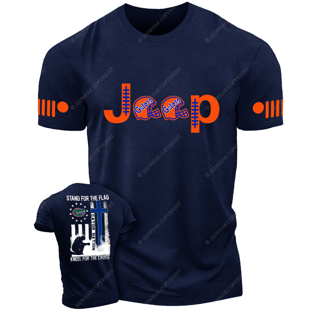 Florida Gators Stand For The Flag Kneel For The Cross Gator Nation Jp T-Shirt