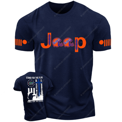 Florida Gators Stand For The Flag Kneel For The Cross Gator Nation Jp T-Shirt