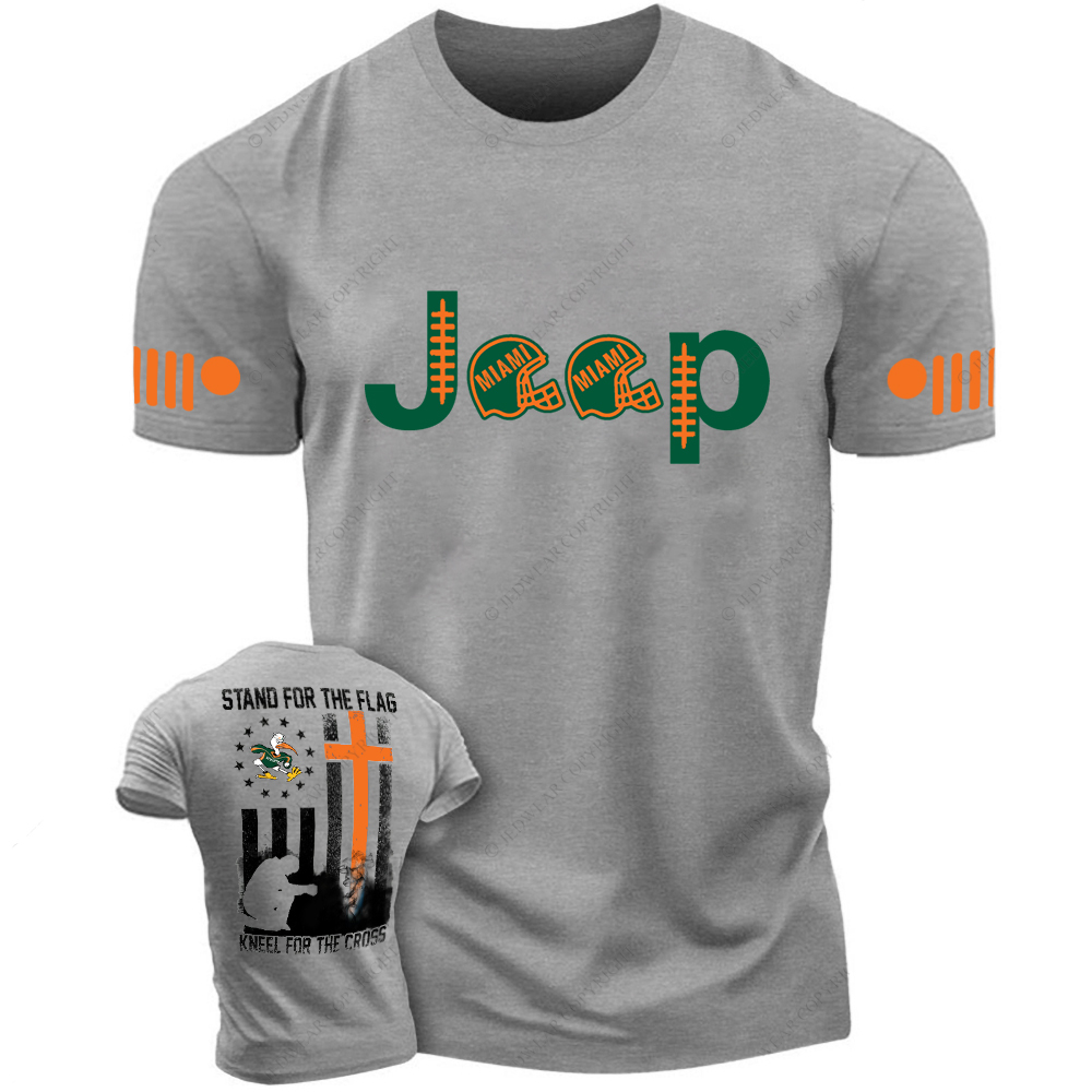 Miami Stand For The Flag Kneel For The Cross Gator Nation Religion Jp T-Shirt