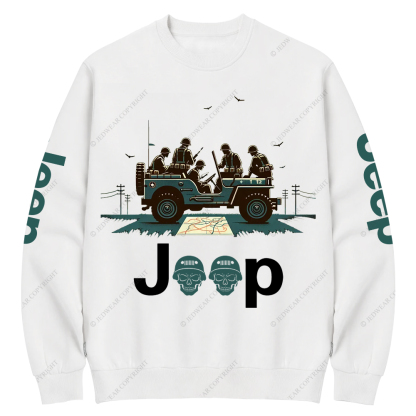 Retro Military Soldiers Jp Crew Neck Sweatshirt