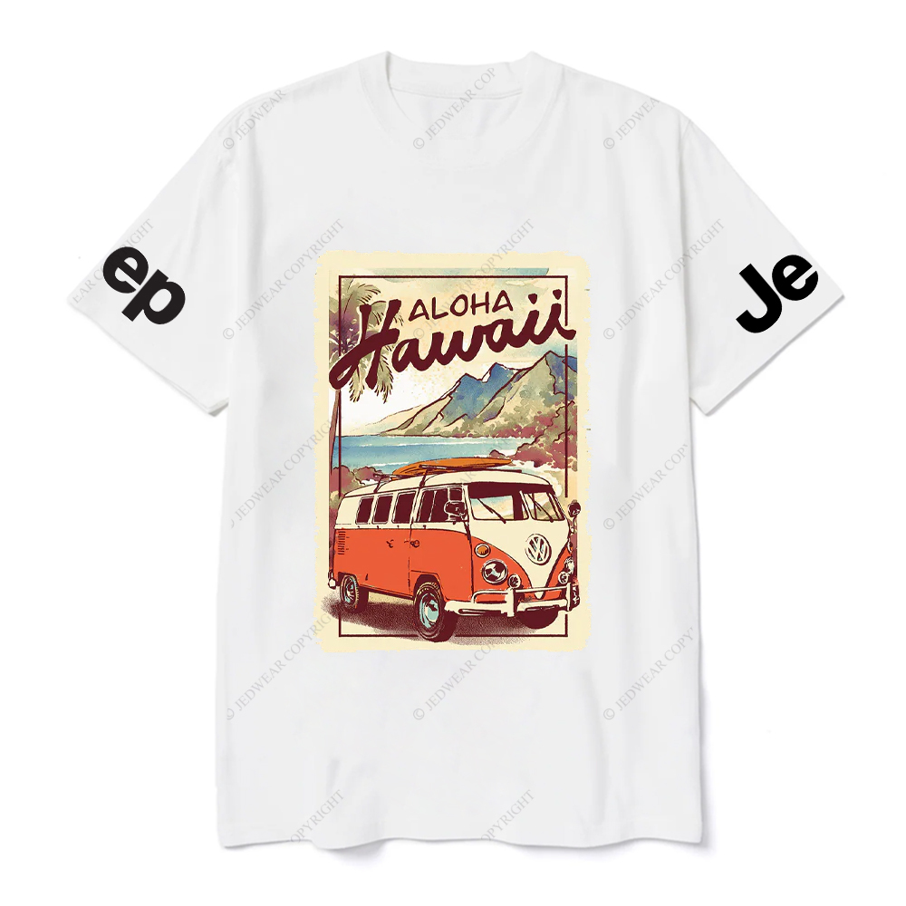 Hawaii Aloho  Mountains Water Palm Trees JP T-Shirt
