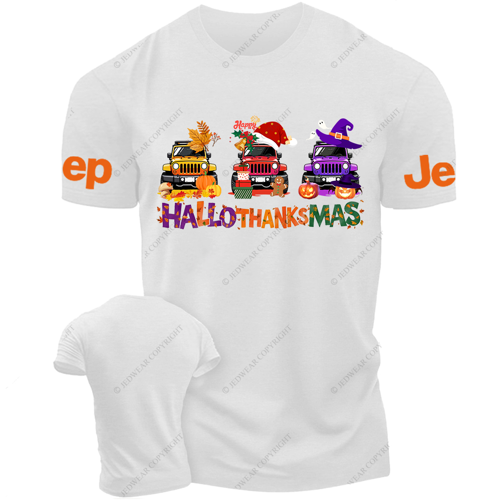Happy Hallothanksmas Halloween Christmas Thanksgiving Jp T-Shirt