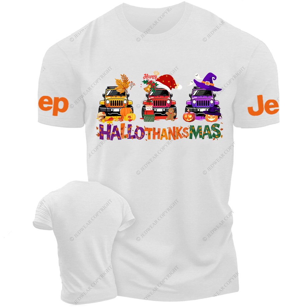 Happy Hallothanksmas Halloween Christmas Thanksgiving Jp T-Shirt