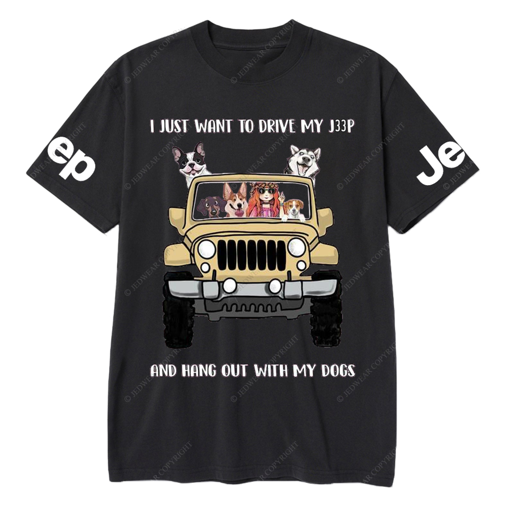 I Just Want To Drive My Car And Hang Out With My Dogs Jp T-Shirt