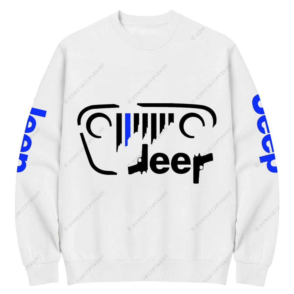 Police Cordon Gun The Blue Line Jp Crew Neck Sweatshirt