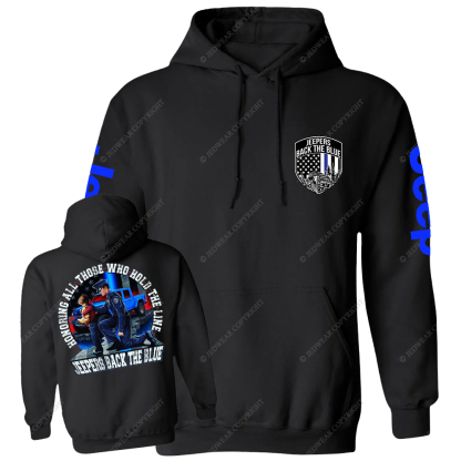 Police Honoring All Those Who Hold The Line Jeepers Back The Blue Jp Casual Hoodie