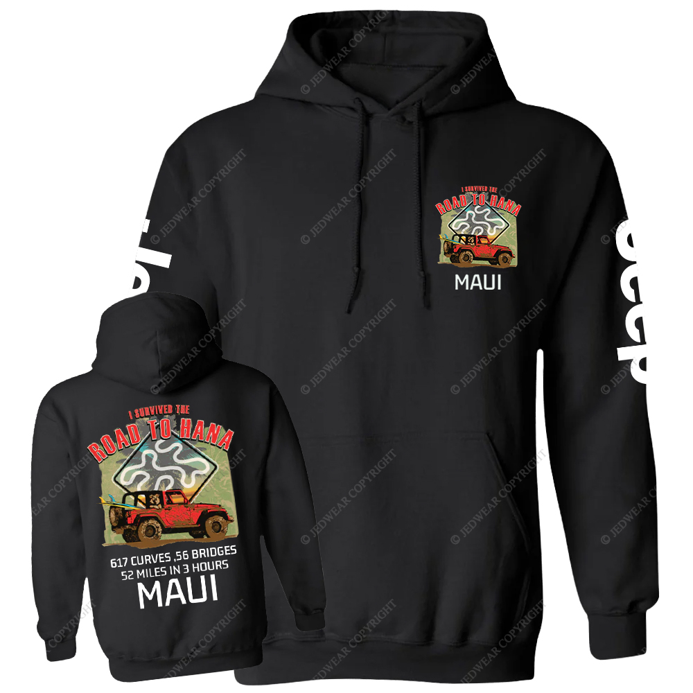 I Survived The Road To Hana Curves Jp Casual Hoodie