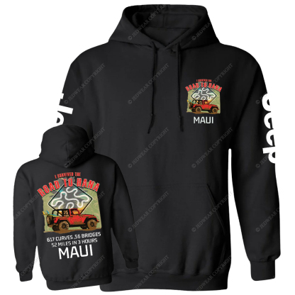 I Survived The Road To Hana Curves Jp Casual Hoodie