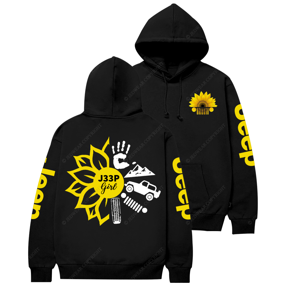 Sunflower Girl Tires Grill Jp Casual Hoodie