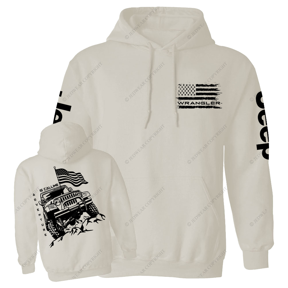 Adventure Is Calling Wrangler Offroad 4x4 Jp Casual Hoodie