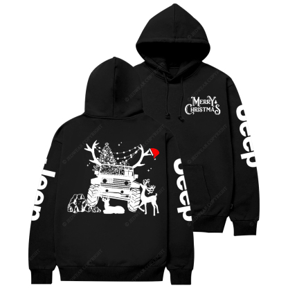 Christmas American Off Road 4x4 Car Jp Casual Hoodie