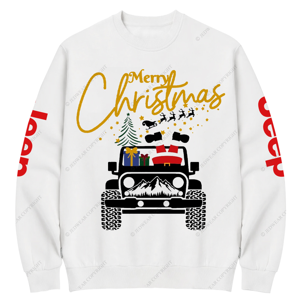 Merry Christmas Car Mountain Jp Crew Neck Sweatshirt