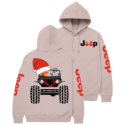 Merry Christmas 4x4 Snowman Reindeer Jp Casual Hoodie