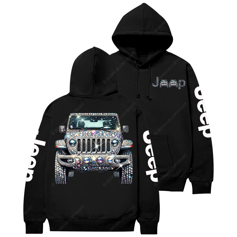 Bling Sparkle Rhinestone Car Glam Girl Jp Casual Hoodie