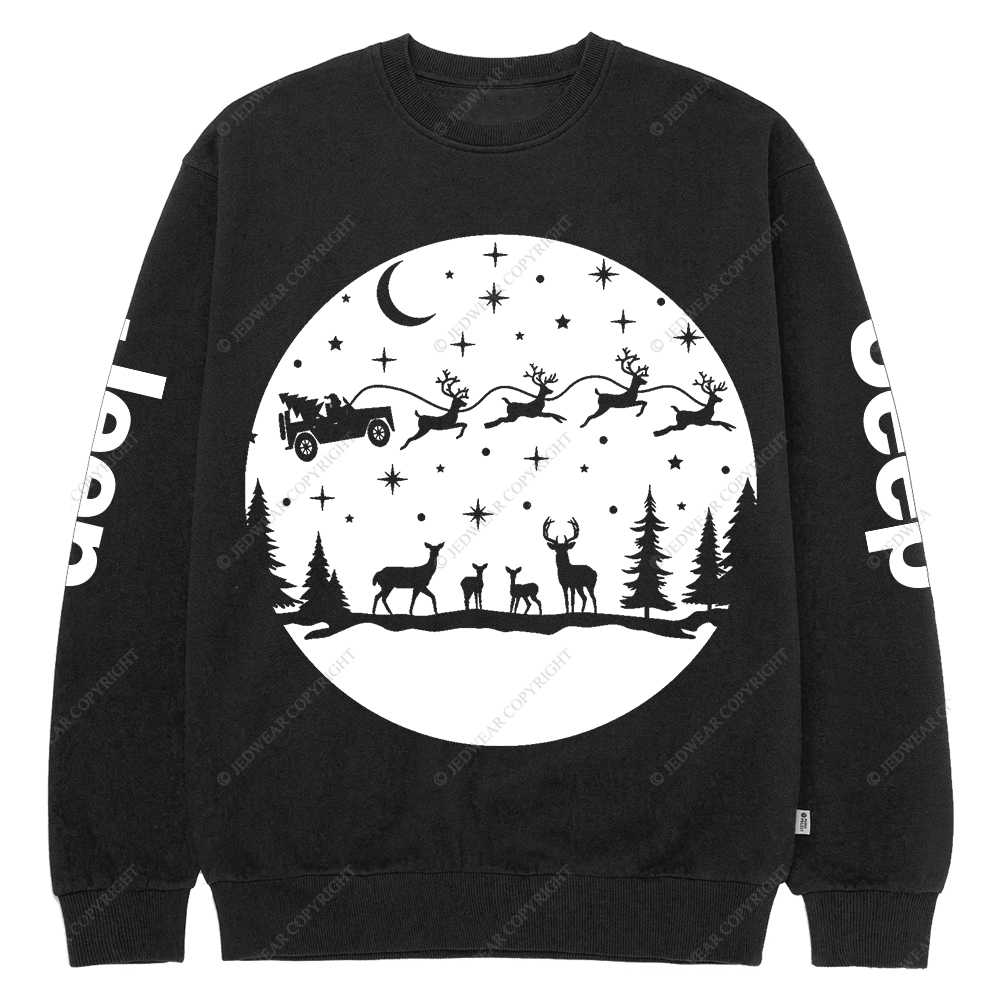 Santa Off Road Christmas 4x4 Jp Crew Neck Sweatshirt