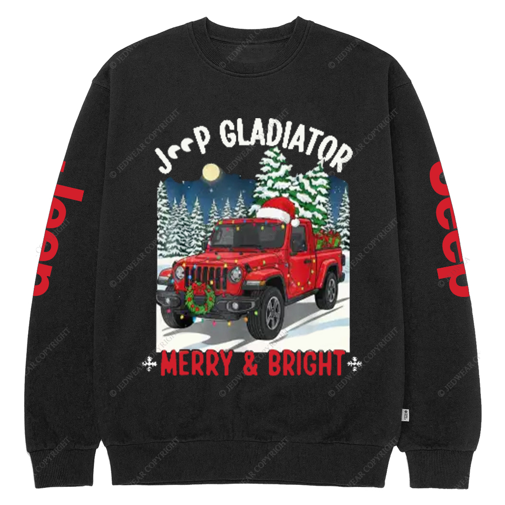 Merry Christmas Bright Gladiator Jp Crew Neck Sweatshirt