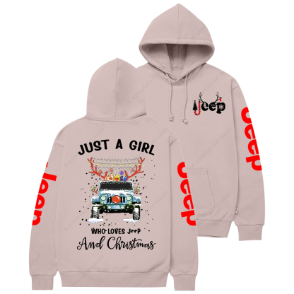 Just A Girl Who Loves Car And Christmas Jp Casual Hoodie