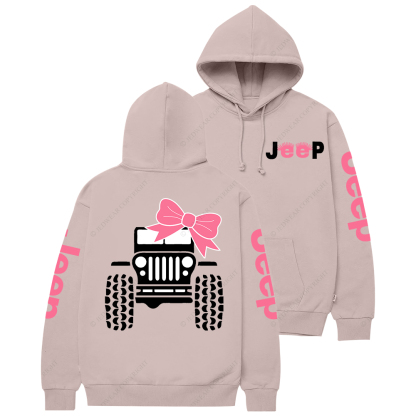Pink Bow Girl Jp Casual Hoodie