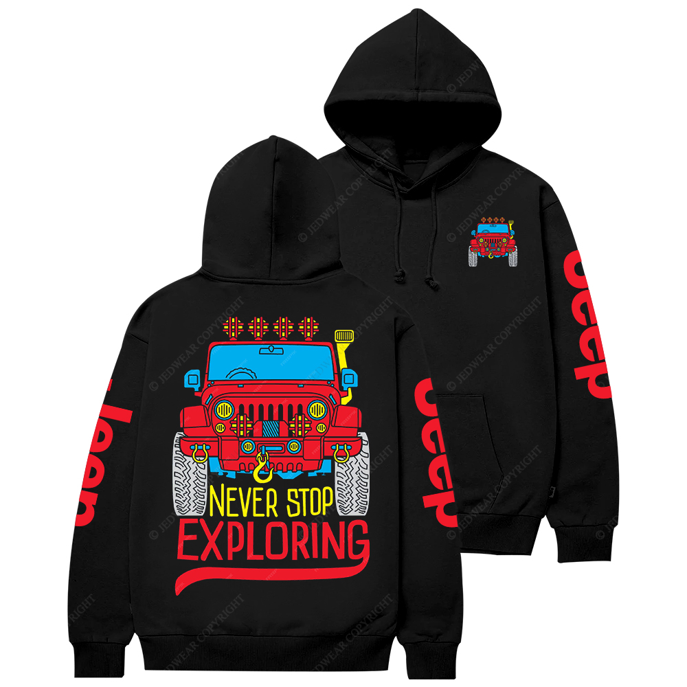 Never Stop Exploring Retro Style Jp Casual Hoodie
