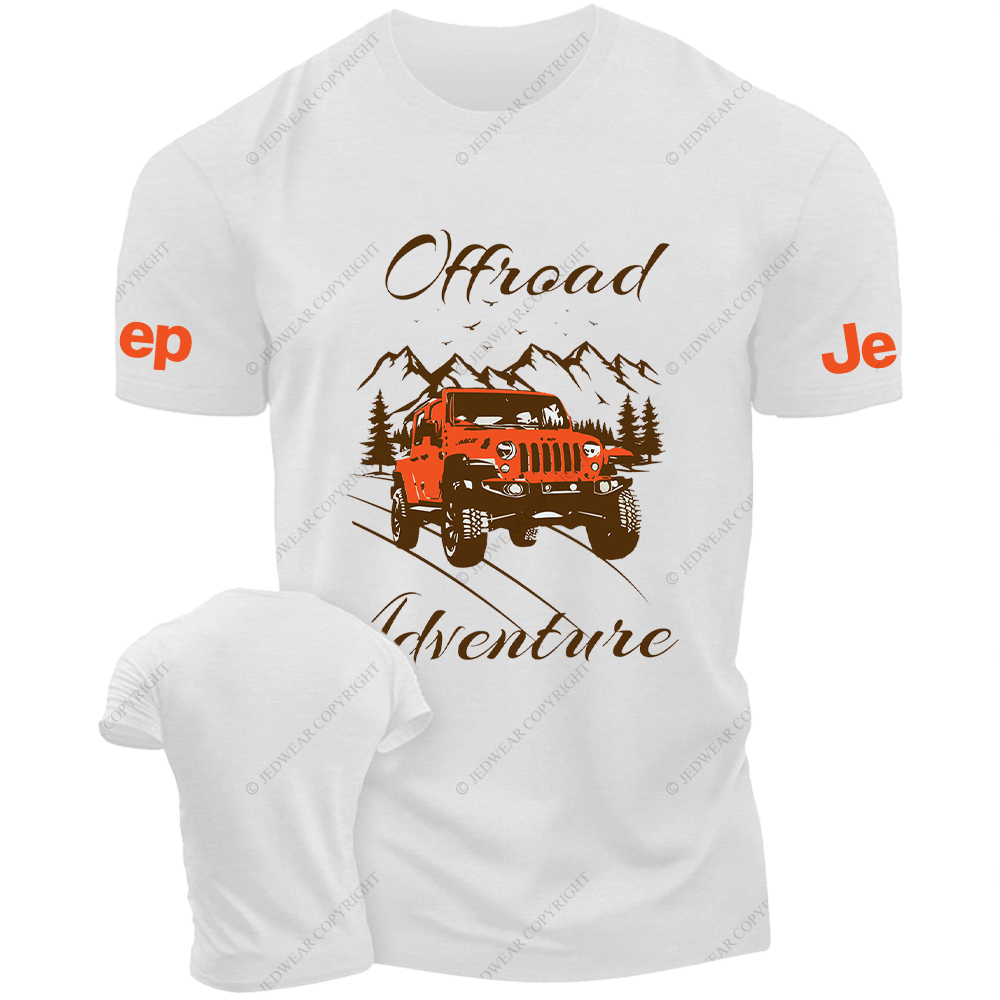 Off-Road Adventure Orange Vehicle Driving On The Road JP T-Shirt