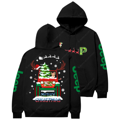 Merry Christmas Sleigh Elk Jp Casual Hoodie