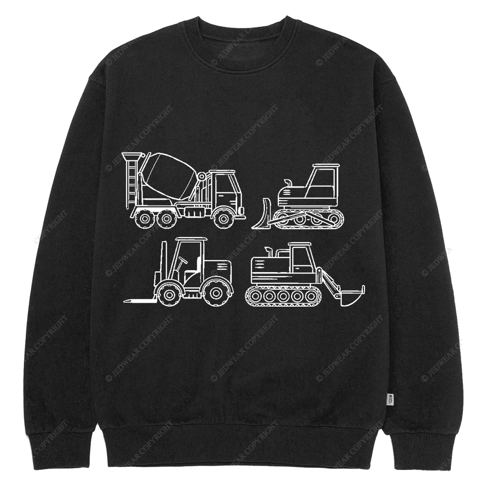 4 Construction Trucks Jp Crew Neck Sweatshirt