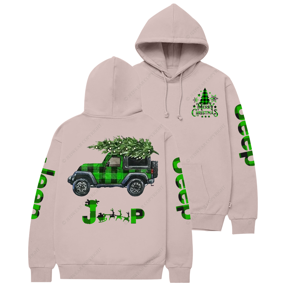 Merry Christmas Green Black Plaid Jp Casual Hoodie
