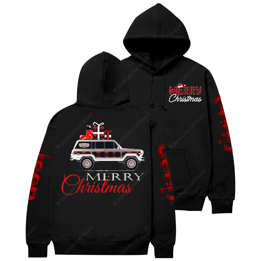 Merry Christmas Red And Black Plaid Jp Casual Hoodie