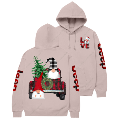 Merry Christmas Gnome Red And Black Plaid Jp Casual Hoodie