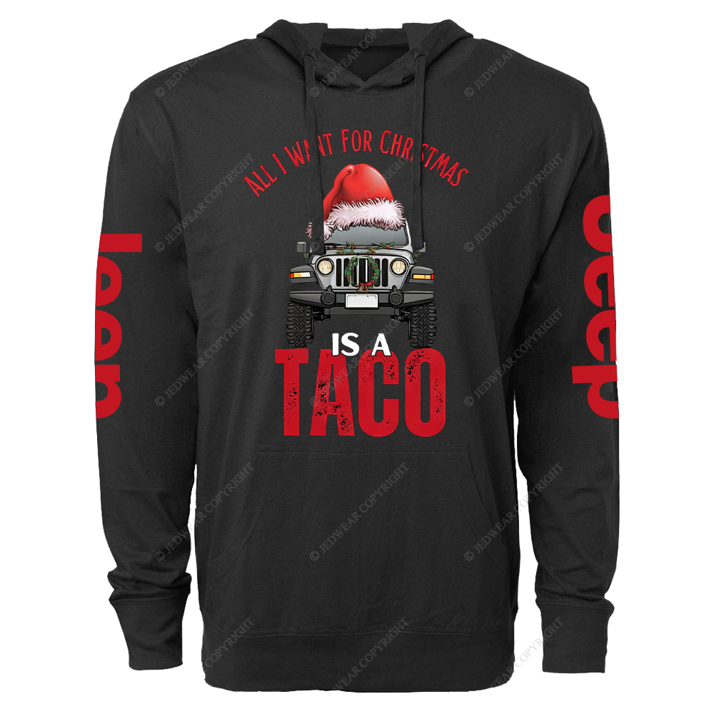 All I Want For Christmas Is A Taco Jp Oversized Lightweight Hoodie   
