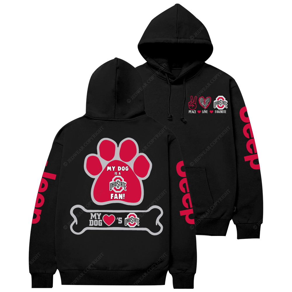 Ohio State Buckeyes Paw Print Jp Casual Hoodie