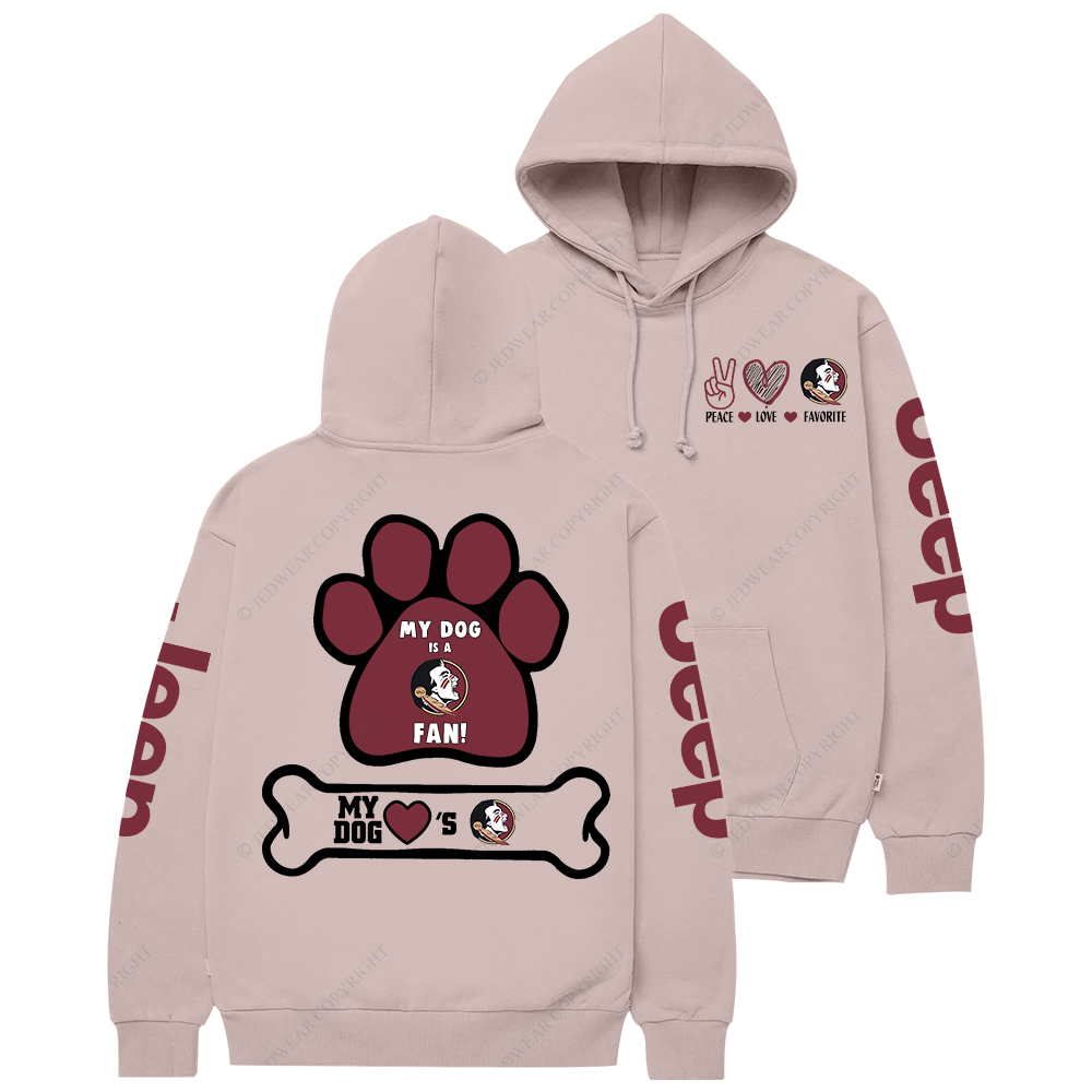 Florida State Seminoles Paw Print Jp Casual Hoodie