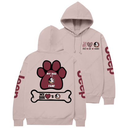 Florida State Seminoles Paw Print Jp Casual Hoodie