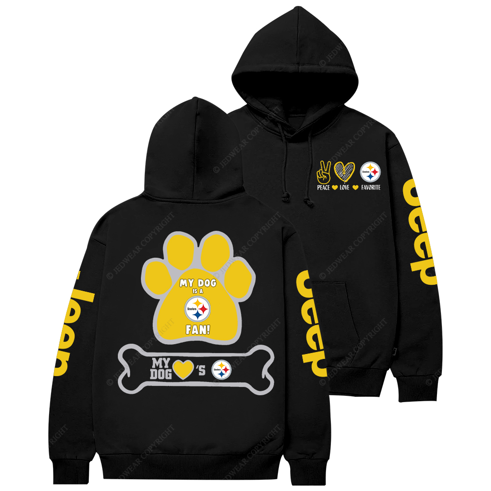 Pittsburgh Steelers Paw Print Jp Casual Hoodie