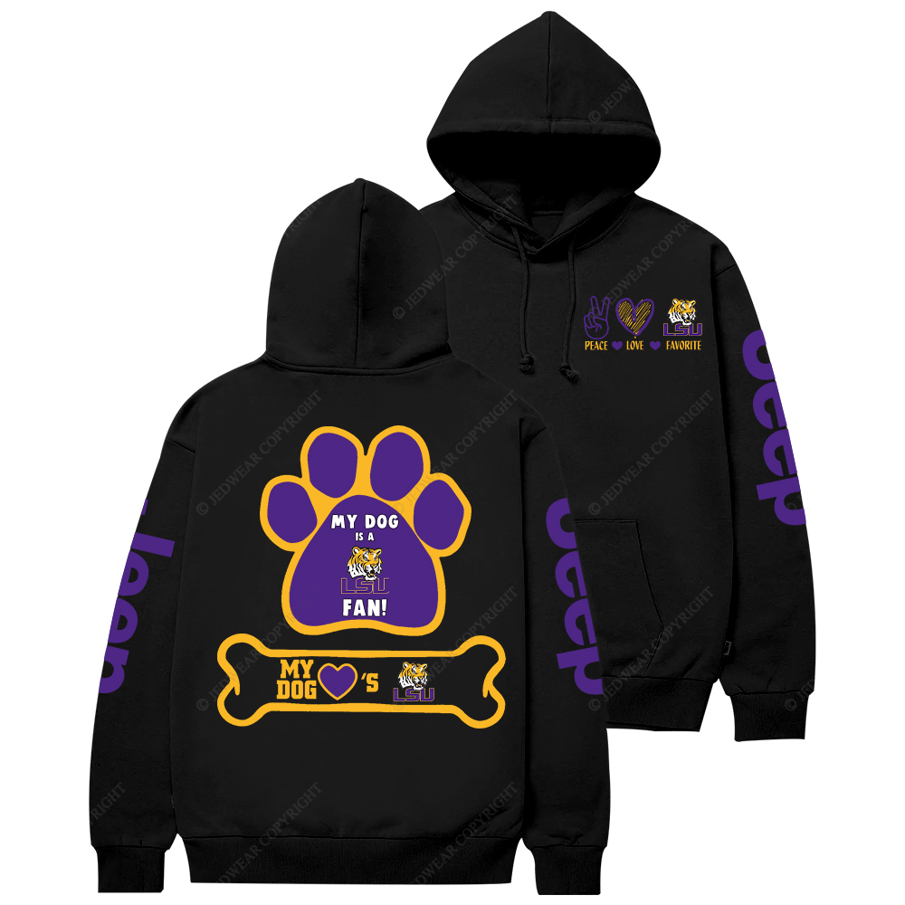 LSU Tigers Paw Print Jp Casual Hoodie
