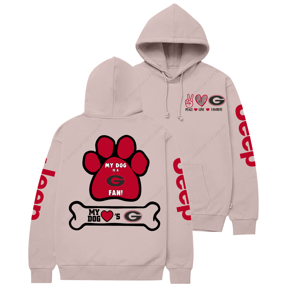 Georgia Bulldogs Paw Print Jp Casual Hoodie