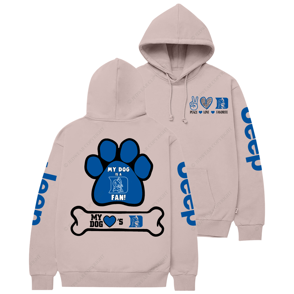 Duke Bluedevil Paw Print Jp Casual Hoodie