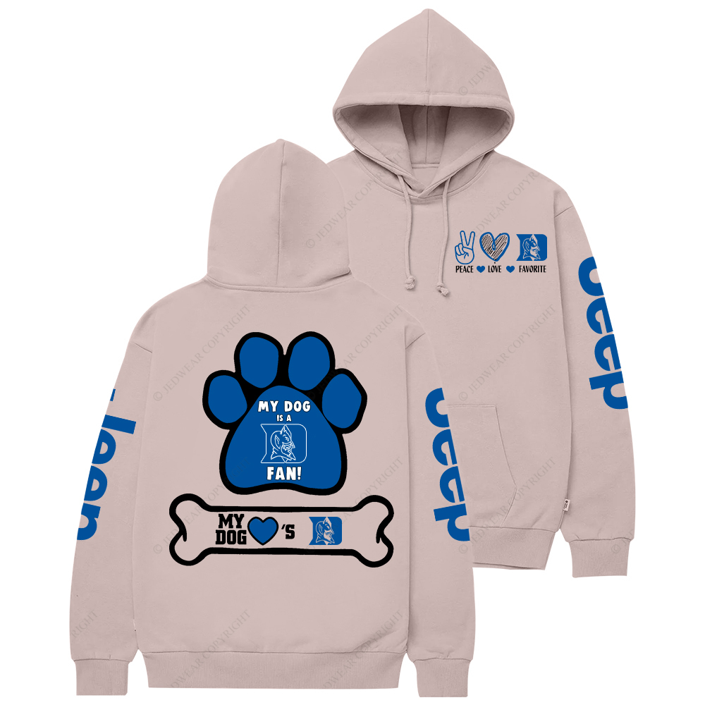 Duke Bluedevil Paw Print Jp Casual Hoodie